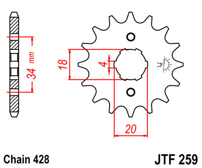 Zębatka przednia JTF259.16