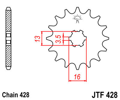 Zębatka przednia JTF428,15