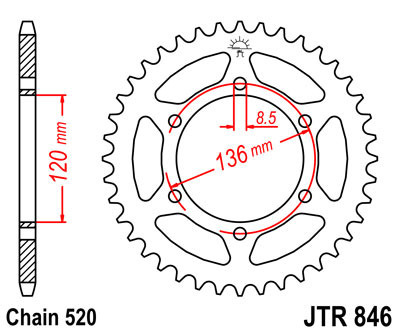 Zębatka tylna JTR846,39