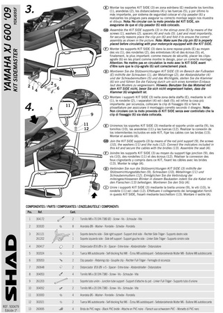 Stelaż kufrów bocznych SHAD YAMAHA XJ6 ABS (09-16)