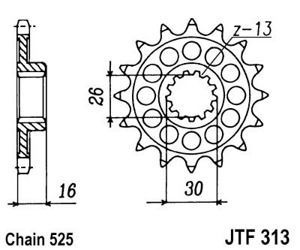 Zębatka przednia JTF313.16