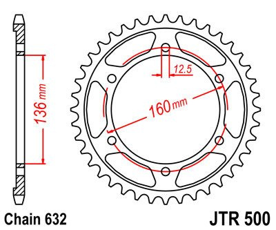 Zębatka tylna JTR500.40