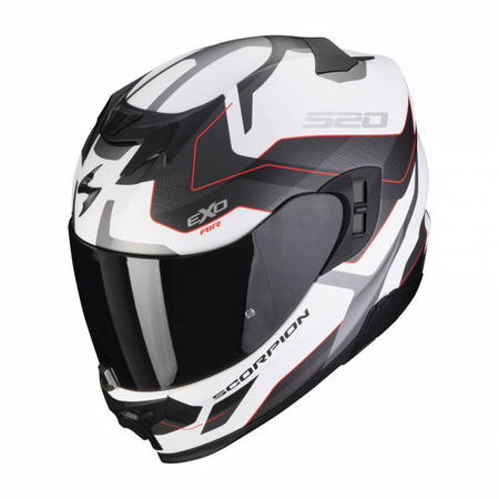 Kask Scorpion Exo-520 Air Elan biało srebrno czerwony mat