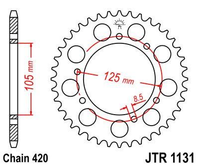 Zębatka tylna JTR1131.53