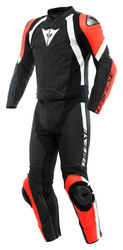 Kombinezon Dainese Avro 4 dwuczęściowy czarno biało czerwony-fluo