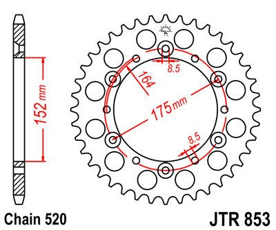 Zębatka tylna JTR853,41