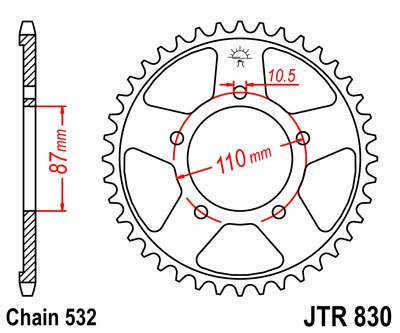 Zębatka tylna JTR830,45