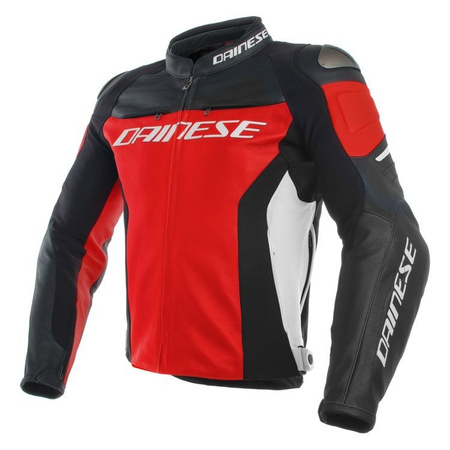 Kurtka Dainese Racing 3 skórzana czerwono czarno biała