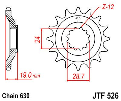 Zębatka przednia JTF526.15