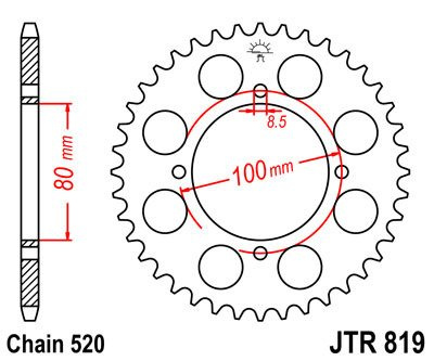 Zębatka tylna JTR819,46