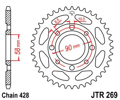 Zębatka tylna JTR269.42