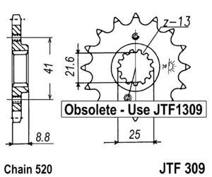Zębatka przednia JTF309.14
