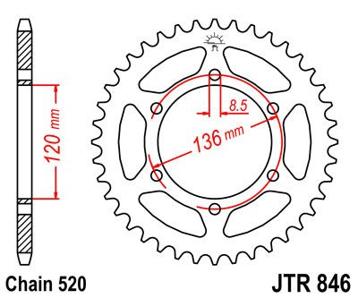 Zębatka tylna JTR846,45