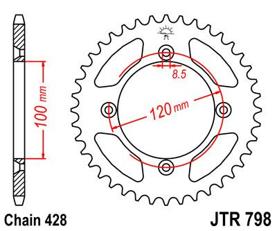 Zębatka tylna JTR798.47