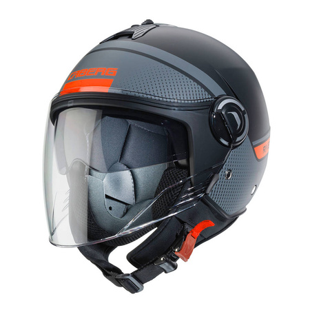 Kask Caberg Riviera V4 Elite czarno szaro pomarańczowy mat
