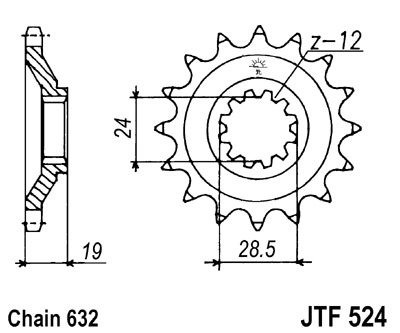 Zębatka przednia JTF524.15