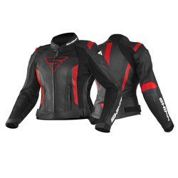 Kurtka Shima Miura Lady czarno czerwona skórzana damska