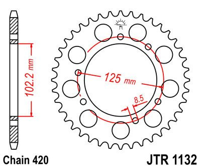 Zębatka tylna JTR1132.53