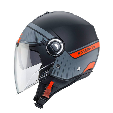 Kask Caberg Riviera V4 Elite czarno szaro pomarańczowy mat