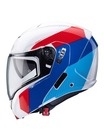 Kask Caberg Horus Scout biało niebiesko czerowony