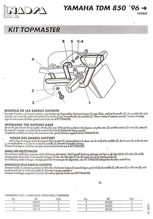 Stelaż kufra centralnego SHAD Yamaha TDM 850 (96-01)