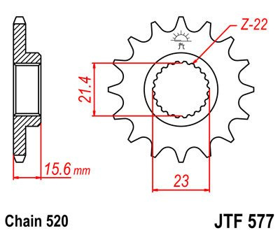 Zębatka przednia JTF577.16