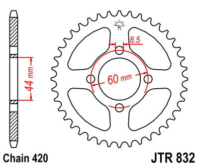 Zębatka tylna JTR832,41