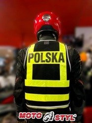 Kamizelka z napisem "POLSKA" Odblaskowa Motocyklowa Jagatex 3M
