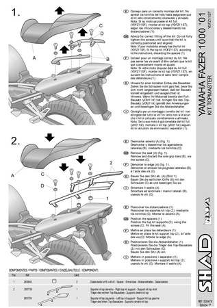 Stelaż kufra centralnego SHAD Yamaha FAZER 1000 (01-05)