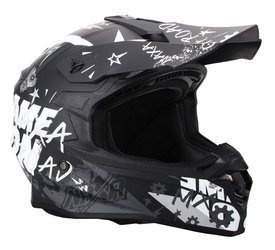 Kask NAXA C9N czarno biały mat