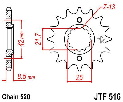 Zębatka przednia JTF516.16