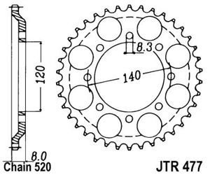 Zębatka tylna JTR477.43