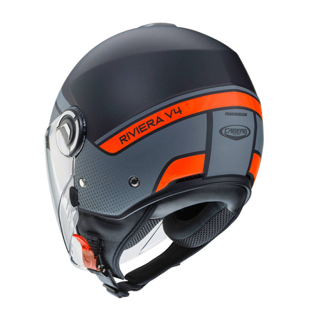 Kask Caberg Riviera V4 Elite czarno szaro pomarańczowy mat