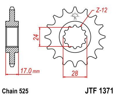 Zębatka przednia JTF1371.15