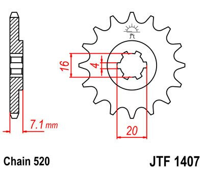 Zębatka przednia JTF1407.10