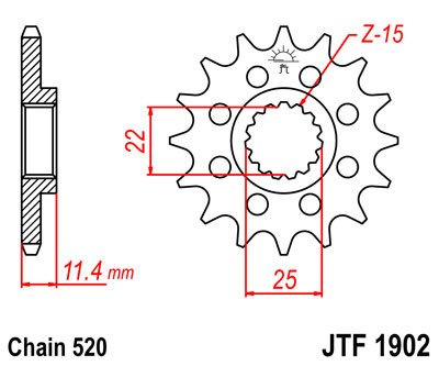 Zębatka przednia JTF1902.17
