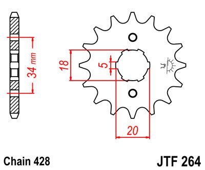 Zębatka przednia JTF264.16
