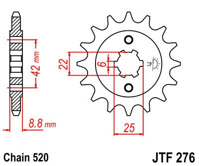 Zębatka przednia JTF276.16