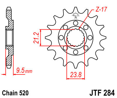Zębatka przednia JTF284,13