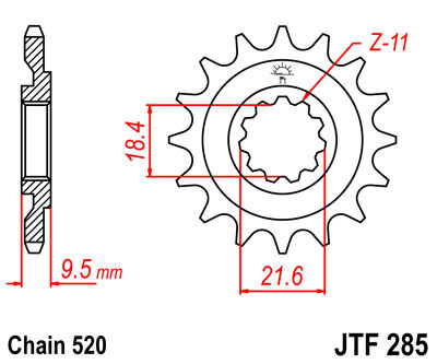 Zębatka przednia JTF285,14