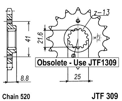 Zębatka przednia JTF309.14
