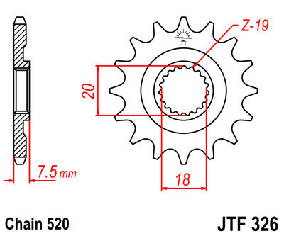Zębatka przednia JTF326.12