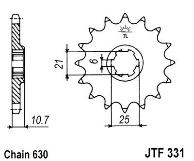 Zębatka przednia JTF331.15