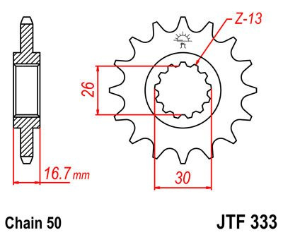 Zębatka przednia JTF333.16