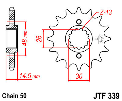Zębatka przednia JTF339.16