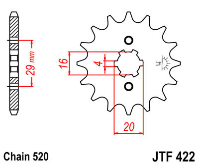 Zębatka przednia JTF422,12