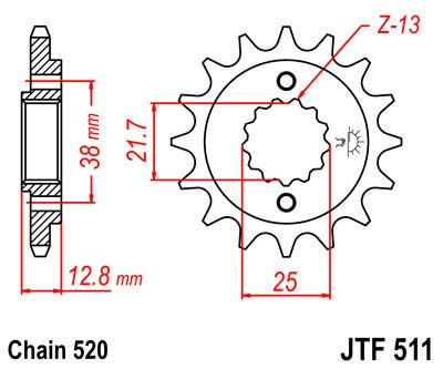 Zębatka przednia JTF511.15