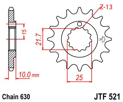Zębatka przednia JTF521.15