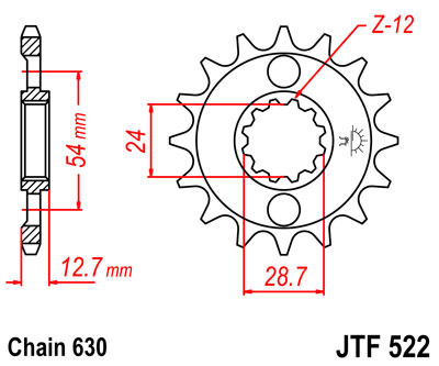 Zębatka przednia JTF522.15