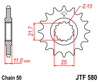 Zębatka przednia JTF580.17